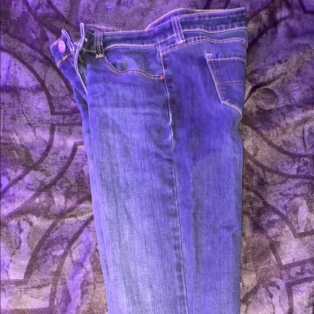 long super skinny blue jeans